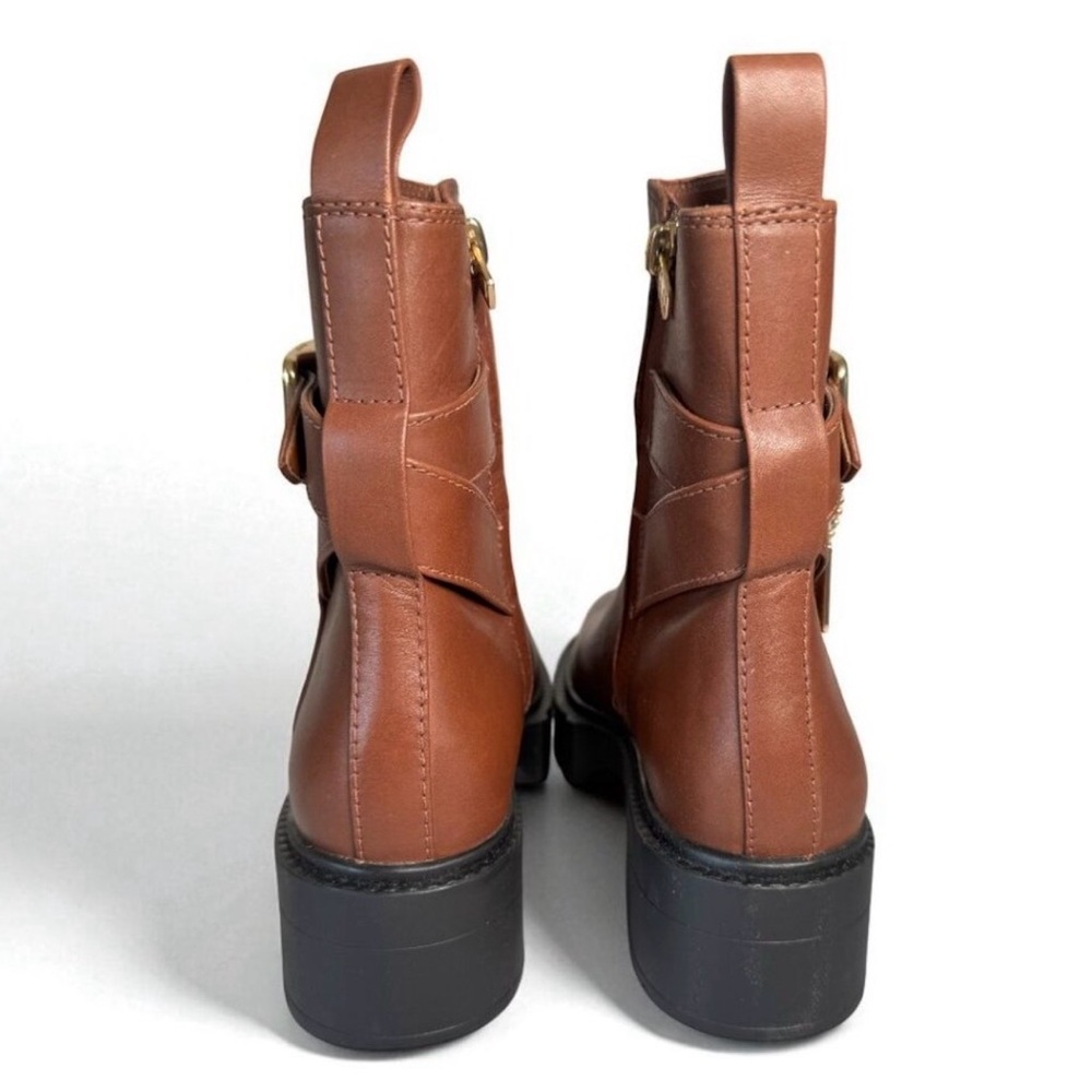 Coach Brown Leather Ankle Boots-New - Picture 4 of 5